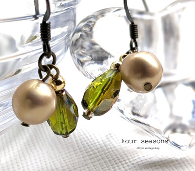 激安アクセサリ・限定400円ピアス・オリーブグリーンのピアス1