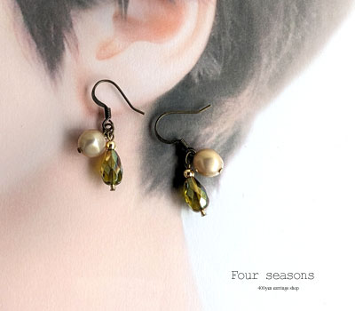 激安アクセサリ・限定400円ピアス・オリーブグリーンのピアス2