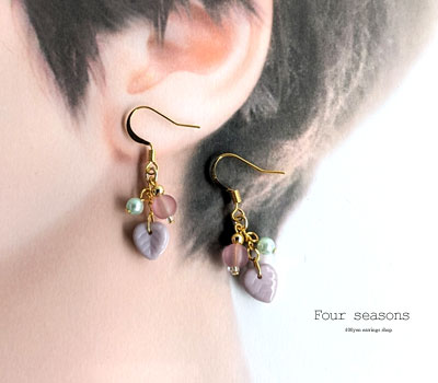 激安アクセサリ・限定400円ピアス・パステル色リーフのピアス2