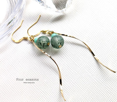激安アクセサリ・限定400円ピアス・スパイラルピアス・グリーン1
