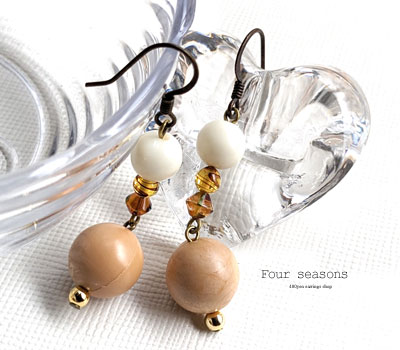 激安アクセサリ・限定400円ピアス・ナチュラルブラウンピアス1