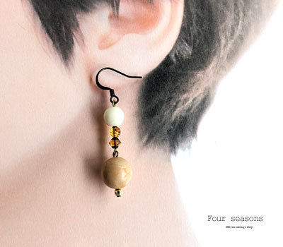 激安アクセサリ・限定400円ピアス・ナチュラルブラウンピアス2