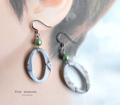 激安アクセサリ・限定400円ピアス・大理石風輪っかのピアス2