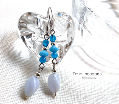 激安アクセサリ・限定400円ピアス・青いビーズのピアス1