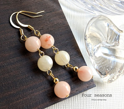 激安アクセサリ・限定400円ピアス・コーラルピンクのピアス1