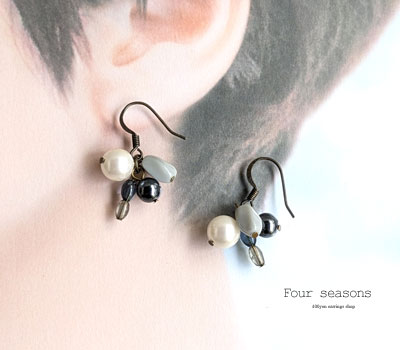 激安アクセサリ・限定400円ピアス・モノトーンパールのピアス2