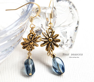 激安アクセサリ・限定400円ピアス・金色デイジーのピアス1